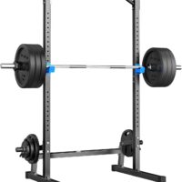 JX FITNESS Squat Rack Cage with Pull Up Bar,Adjustable Power Rack Cage Exercise Squat Stand with Barbell Holder,Weight Lifting Workout Station for Home Gym