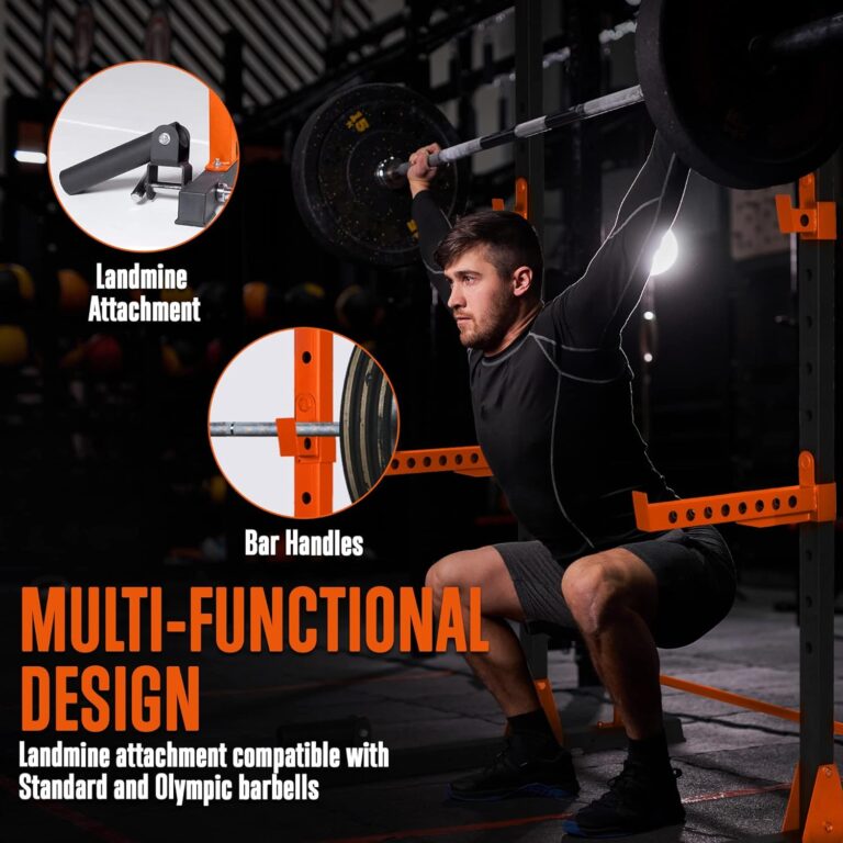 SQUATZ Adjustable Squat Rack Stand - Barbell Rack With Safe ...