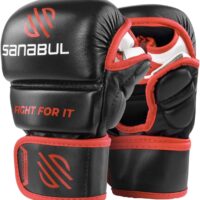 Sanabul Essential 7 oz MMA Gloves Men & Women | Gloves for Martial Arts Sparring & Training Gloves | Hybrid MMA Kick Boxing Gloves Men | Grappling Gloves