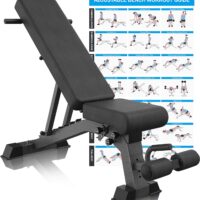 YOUTEN 1000 LB Weight Bench Heavy Capacity | 9-4-4 Almost 90° Adjustable Incline Decline Exercise Bench Press for Home Gym More Stable and Durable | Foldable Training Lifting Bench | Dragon Flag Handle for Abdominal Arm Workout