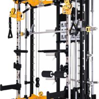Altas Strength Light Commercial Home Gym Smith Machine with Pulley System Linear Bearing Cage Workout Upper Body Strength Training Equipment Leg Developer Weight Lifting Machine 3059