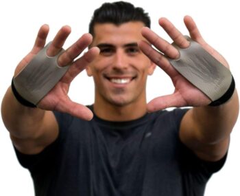 Bear KompleX 2 Hole Leather Hand Grips for Crosffit Workouts, Pull-ups, Weightlifting, WOD Gymnastics, Crosstraining Palm Grips with Wrist Wraps, Hand Protection from Rips and Blisters,1 Pair