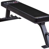 Body-Solid (SFB125) Flat Weight Bench for Abdominal, Upper, and Lower Body Exercise - Thick Padding, 1500 lbs Capacity, with Transport Wheels for Home Gym