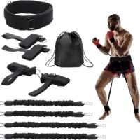 Boxing Resistance Bands, Leg Strength and Agility Speed Resistance Bands Trainer Exercise Power Punch Pro for MMA, Karate Combat, Boxing Basketball Football Training Equipment