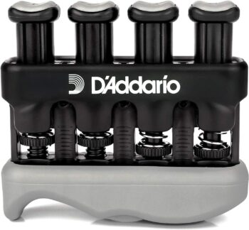 D'Addario Accessories Hand Exerciser–Improve Dexterity and Strength in Fingers, Hands, Forearms- Adjust Tension Per Finger– Simulated Strings Help Develop Calluses- Comfortable Conditioning