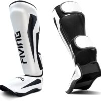 FIVING MMA Martial Arts Shin Guards – Padded, Adjustable Muay Thai Leg Guards with Instep Protection for Kickboxing/MMA Training and Sparring – Durable, Professional MMA Equipment