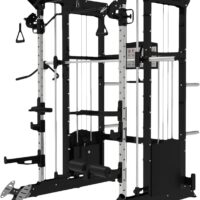 SFE - Multi Functional Trainer/Smith Machine, Smith Machine Compatible Home Gym, Smith Machine Squat Rack with 2 200lb Weight Stacks, 68''L x 82''W x 91''H