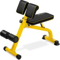 BODYRHYTHM Compact Adjustable Weight Bench for Full Body Strength Training, Ab/Back Hyper Roman Chair, Adjustable Ab Sit up Bench, Incline Decline Bench, Flat Bench, Hyperextension Bench, Back Extension Machine