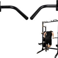 GRIND Fitness Chaos4000 Half Rack Dip Station Handles for Squat Racks Angled Dip Bar Attachments Tube Power Cage Black J-Cup Adjustable Strength Training