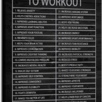40 Reasons to Workout Motivational Quotes Exercise Canvas Wall Art Inspirational Fitness Poster Print Modern Inspiring Picture Painting Framed Artwork for Office Gym Home Wall Decor[12''W X 18''H]