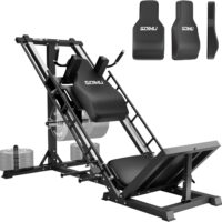 Leg Press Hack Squat Machine with Back Support Cushion, 3 in 1 Adjustable Leg Press Machine with Quad Track Roller System, Hack Squat Machine